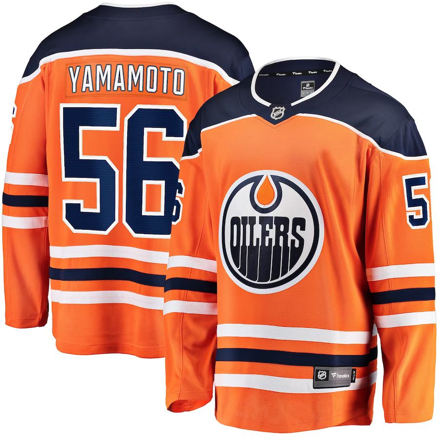 Men Edmonton Oilers #56 Kailer Yamamoto Fanatics Branded Orange Home Breakaway Player NHL Jersey